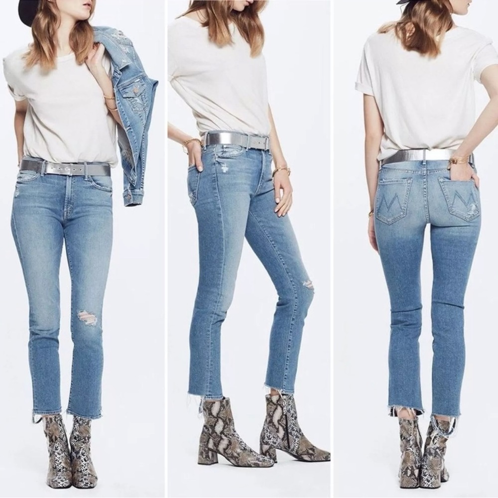 Mother Denim High Waisted Rascal Ankle Straight Leg Jeans in Love Gun Size 31
